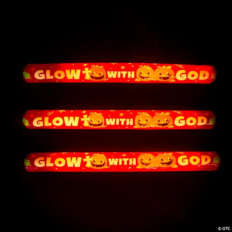 Christian Pumpkin Foam Tubes with Glow Sticks - 6 Pc.