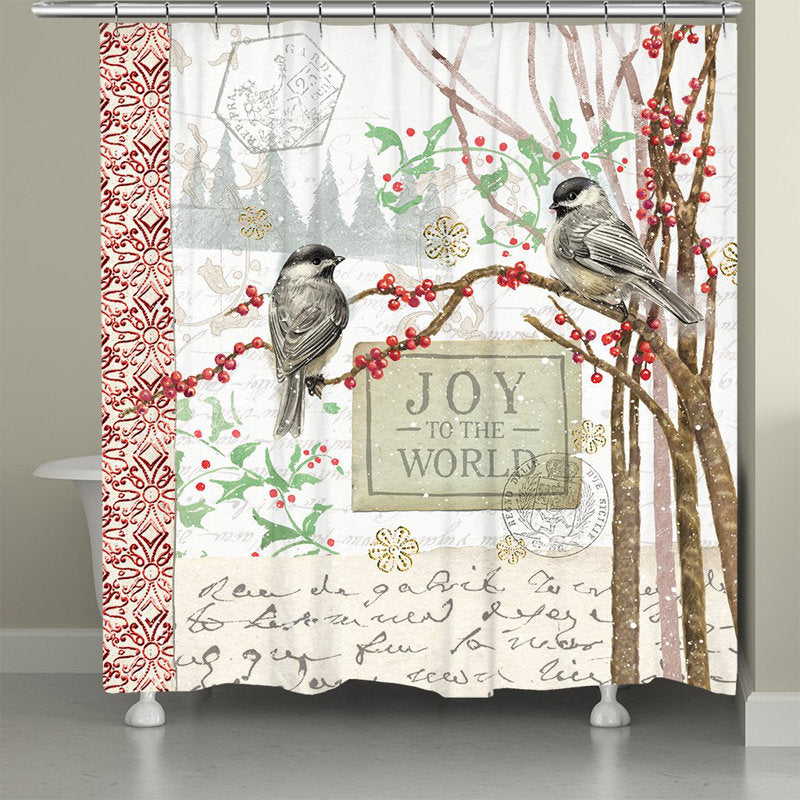Christmas Birds Shower Curtain