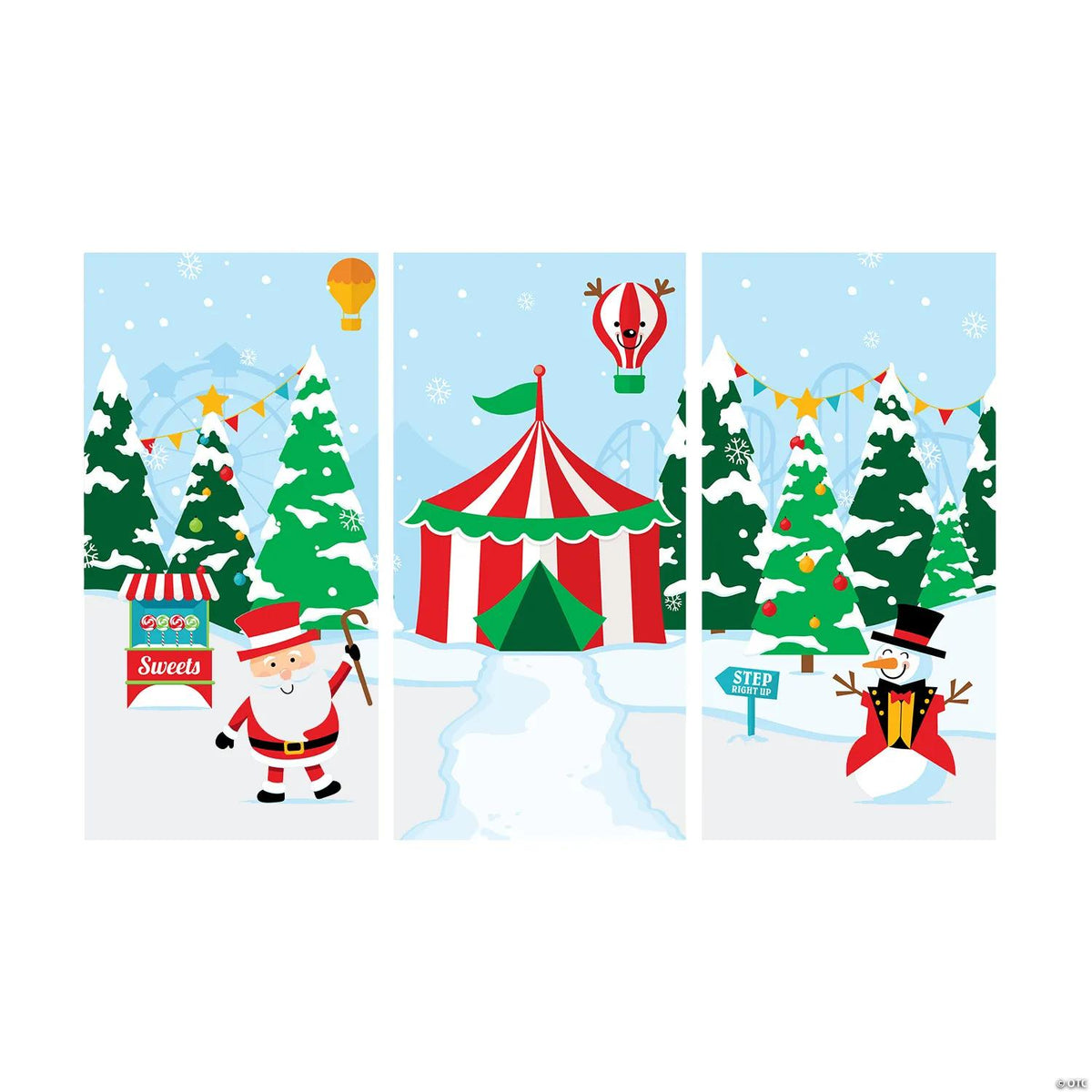 Christmas Carnival Backdrop Banner