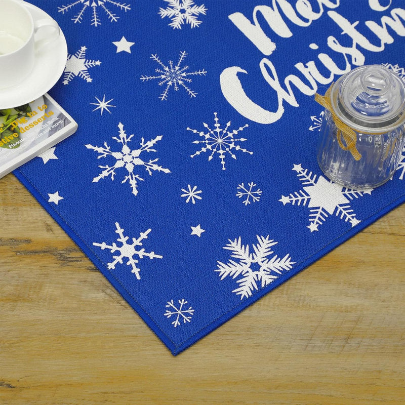 Christmas Doormat Merry Christmas Door Mat Snowflakes Non Slip Indoor Outdoor Front Door Doormat Living Room Bedroom Entrance Rug Kitchen Floor Mat Home Festive Decoration
