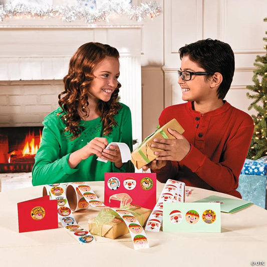 Christmas Face Rolls of Stickers Assortment - 300 Pc. | USA Decoration®