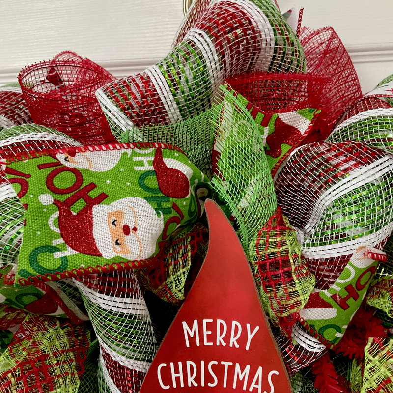 36" Pre-Lit Artificial Christmas Wreath as a festive door display