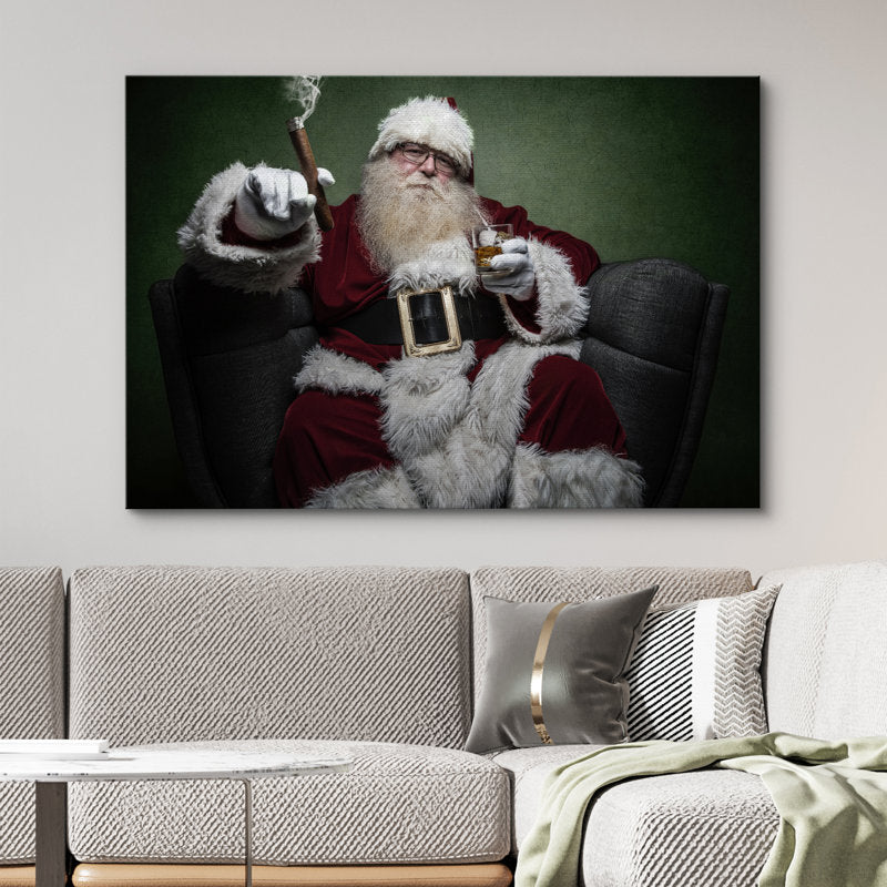 Christmas Holiday Celebration Santa Claus - Wrapped Canvas Photograph Pictures Print Wall Art