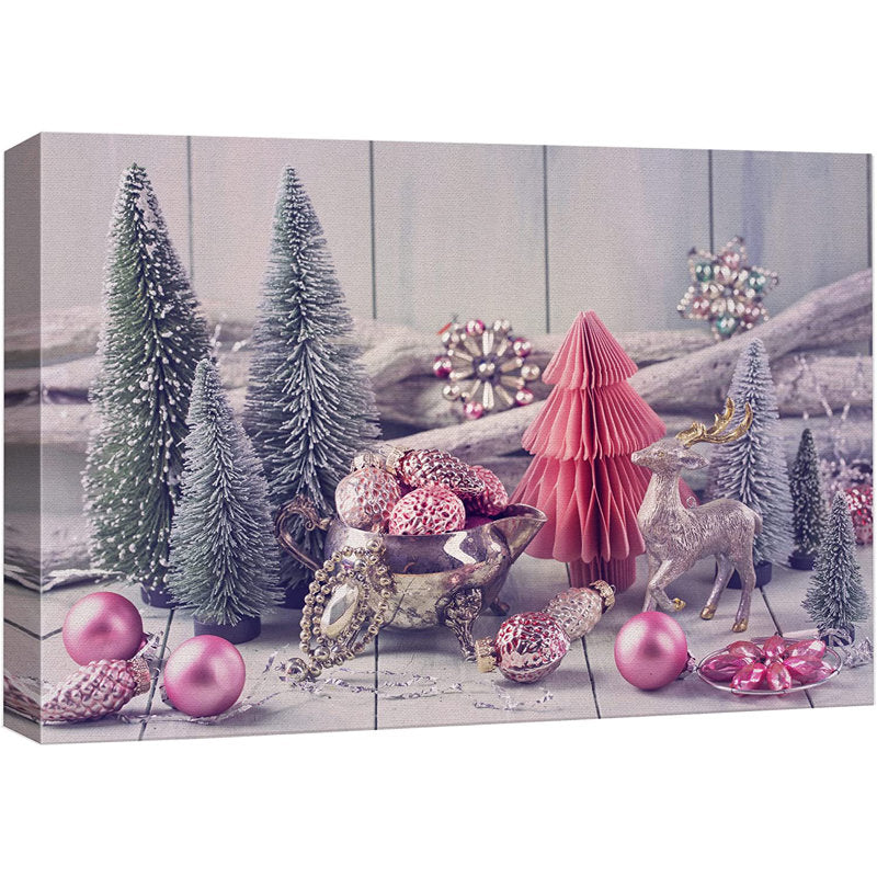 Christmas Holiday Celebration Wrapped Canvas Graphic Art