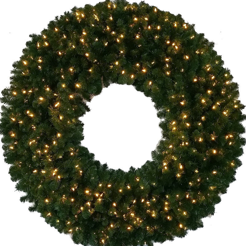 Christmas Wreath hung on a wooden door