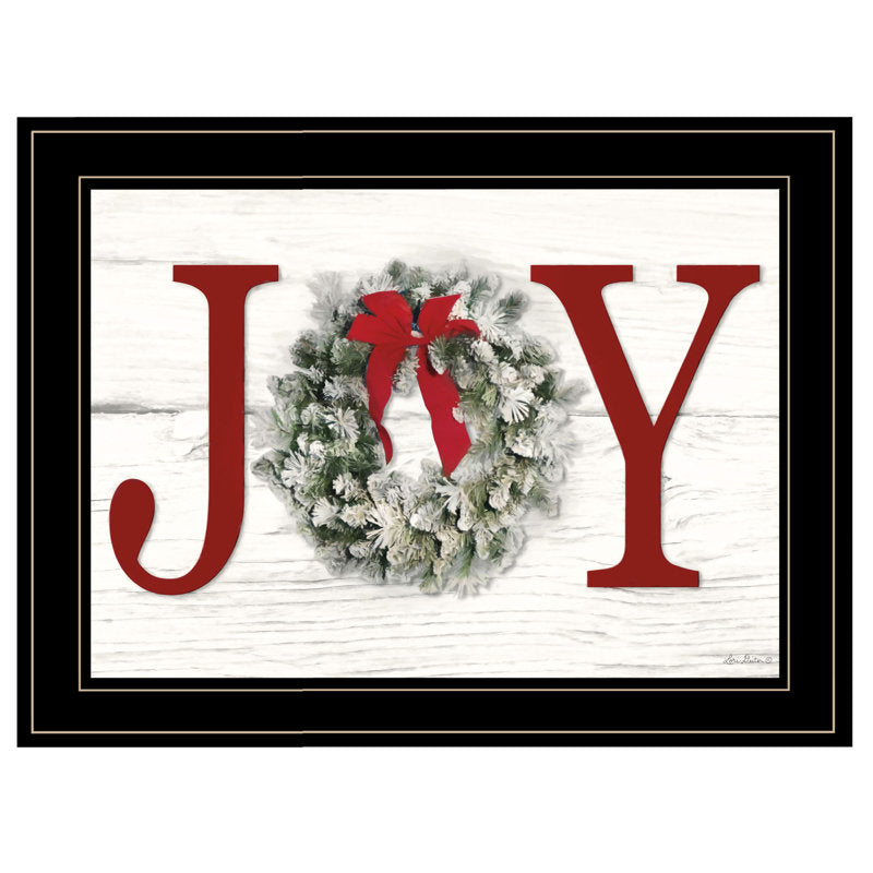 Christmas Joy Framed Wall Art for Living Room, Home Wall DÃ©cor Framed Print by Lori Deiter