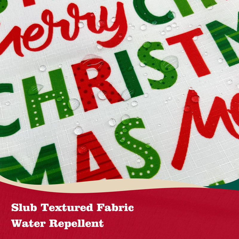 Christmas Joy Slub Textured Shower Curtain