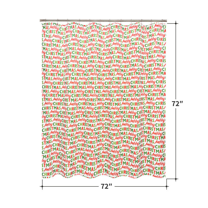 Christmas Joy Slub Textured Shower Curtain