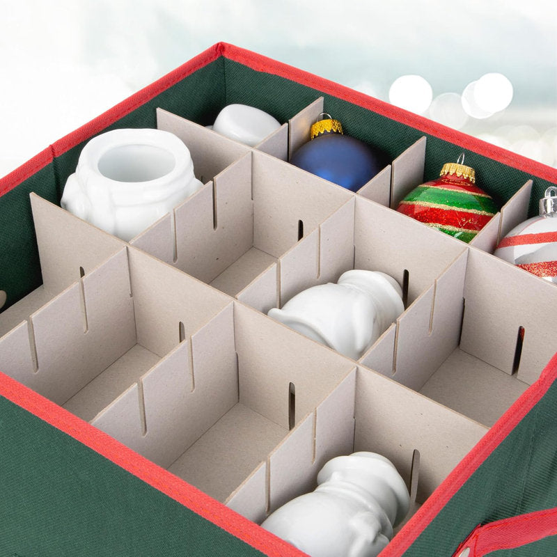 Christmas Ornament Storage Box With Lid - Store And Protect Up To 64 Holiday Ornaments