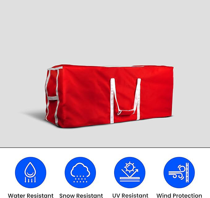 Christmas Tree Storage Bag, Made Of Waterproof, Uv-resistant Polyester Fabric (60â€ W X 20â€ D X 25.5â€ H, Red)