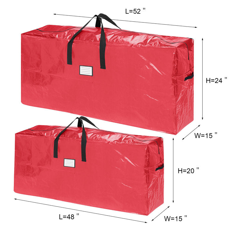 Christmas Tree Storage Bags -2 Woven Totes for up to 16-Foot Artificial Trees - Protects Holiday Decorations from Damage by Elf Stor