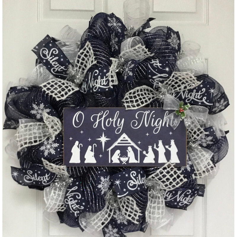 Christmas Wreath hanging on a front door