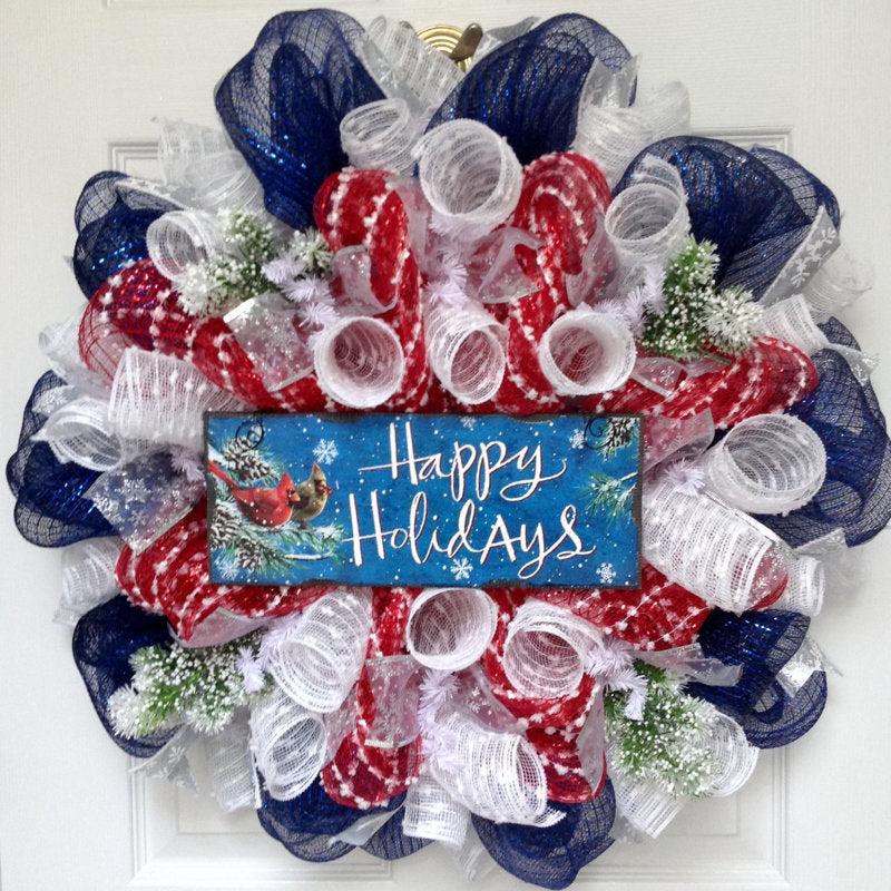 Christmas Wreath displayed on a front door