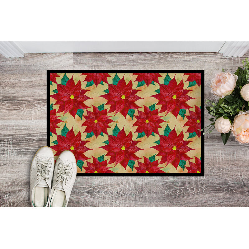 Clarissa Non-Slip Floral Christmas Doormat