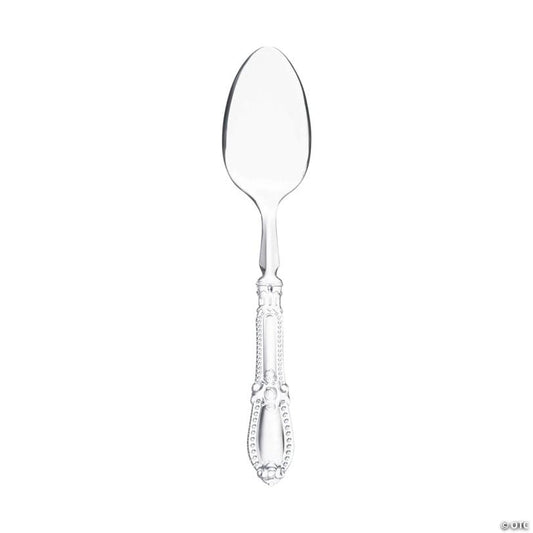 Clear Baroque Disposable Plastic Dinner Spoons - (240 Spoons) | USA Decoration®