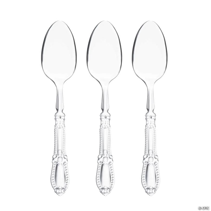 Clear Baroque Disposable Plastic Dinner Spoons - 480 Spoons | USA Decoration®