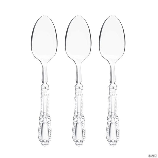 Clear Baroque Disposable Plastic Dinner Spoons - 480 Spoons | USA Decoration®