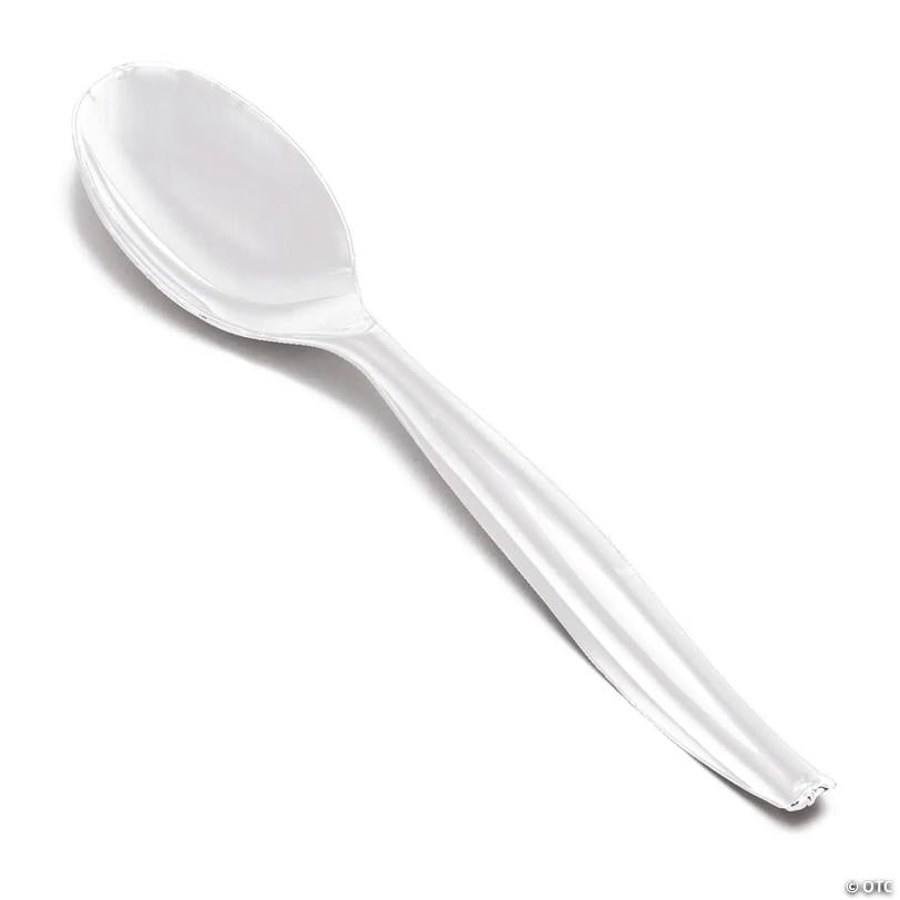 Clear Disposable Plastic Serving Spoons (110 Spoons) | USA Decoration®
