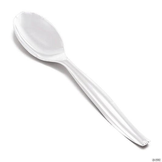 Clear Disposable Plastic Serving Spoons (110 Spoons) | USA Decoration®