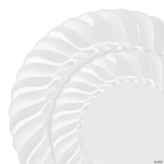 Clear Flair Plastic Dinnerware Value Set (36 Dinner Plates + 36 Salad Plates) | USA Decoration®