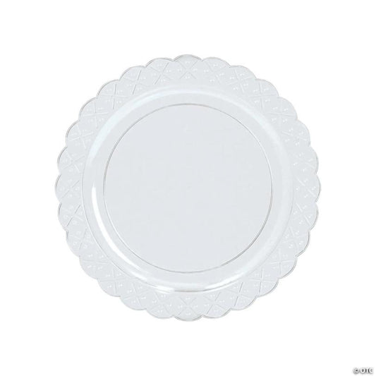 Clear Scalloped Plastic Salad Plates - 25 Pieces | USA Decoration®