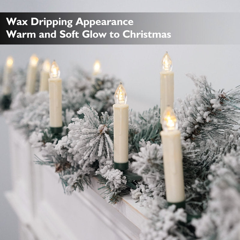 Clip On Candles for Christmas Tree with 2 Remotes