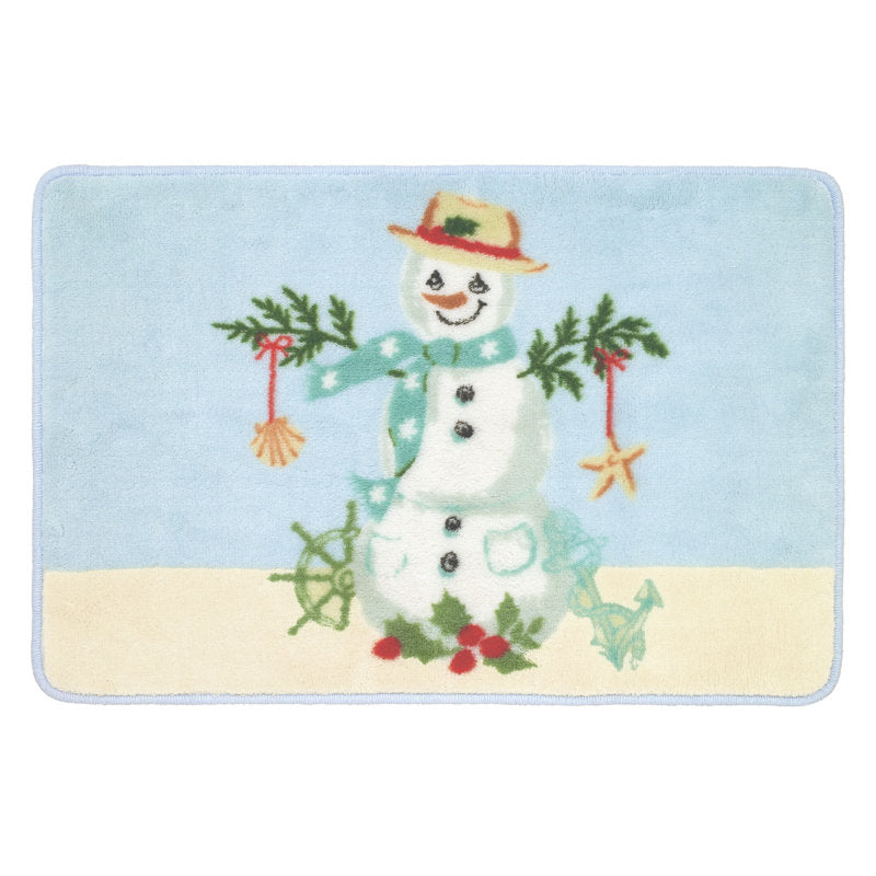 Coastal Snowman Non-Slip Bath Rug