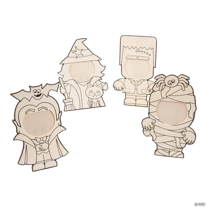 Color Your Own Halloween Picture Frames - 12 Pc.