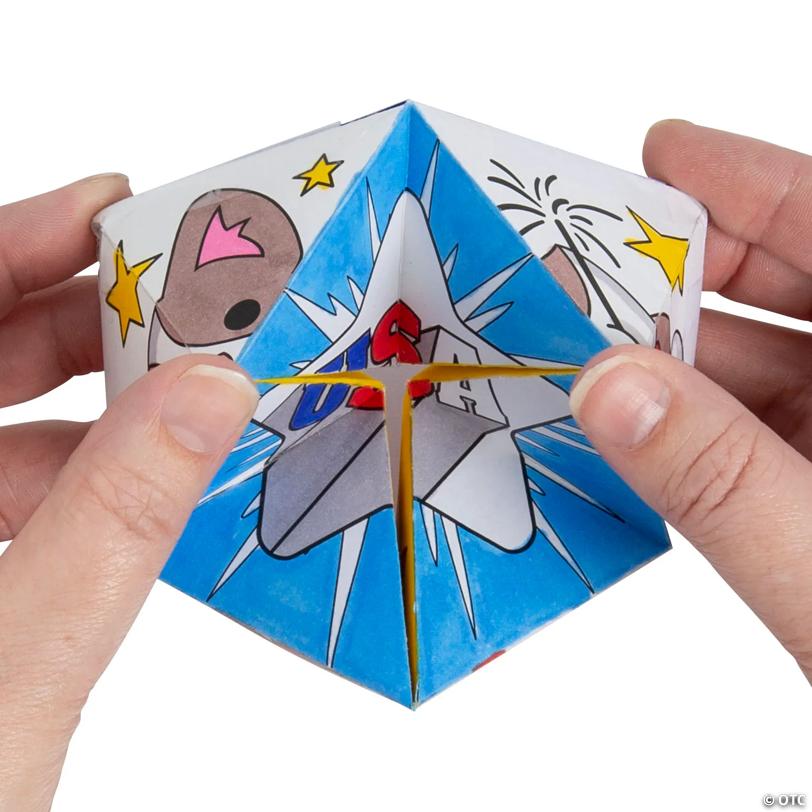 Color Your Own Patriotic Kaleidocycles - 12 Pc.