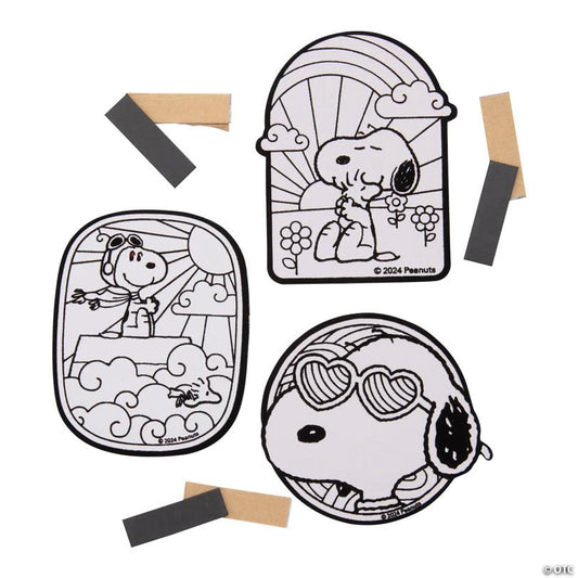 Color Your Own Peanuts Snoopy Fuzzy Magnets - 12 Pc.
