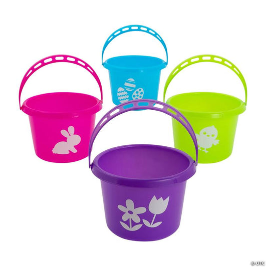 Colorful Easter Sand Buckets - 12 Pc. for Spring Celebrations
