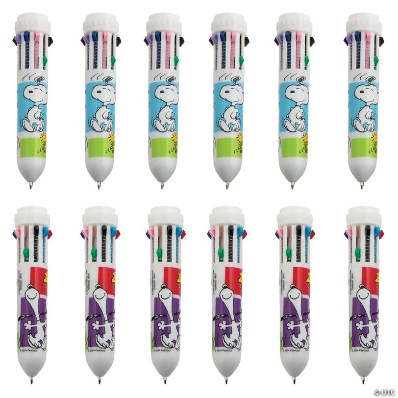 Colorful Mini Peanuts® Snoopy Shuttle Pens - 12 Pc. for Fun Writing