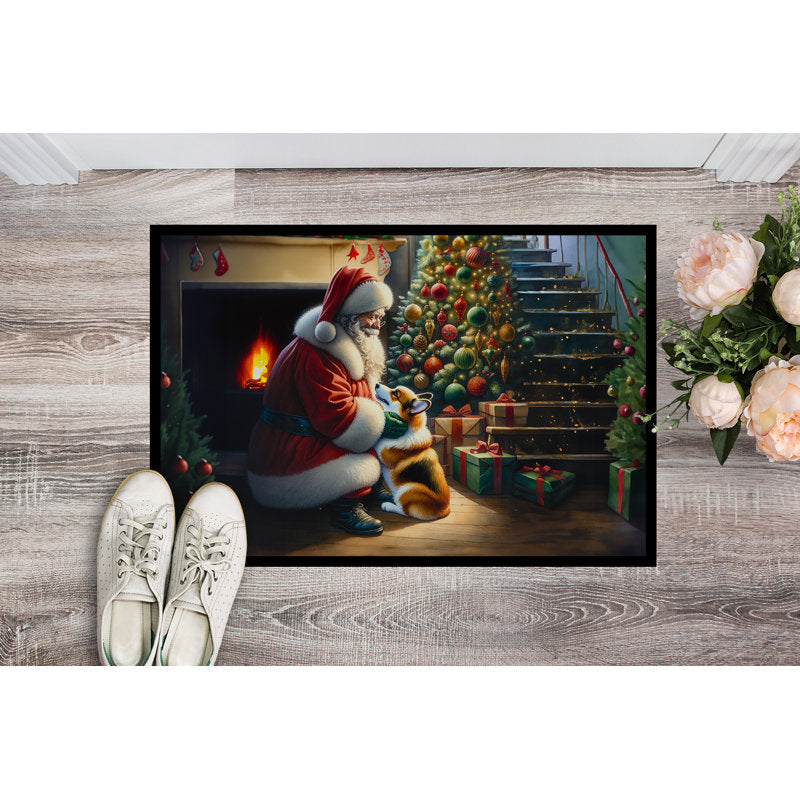 Corgi and Santa Claus Doormat