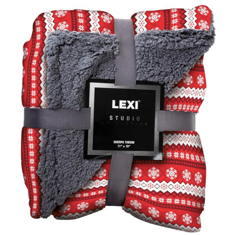 Cozy Comfort Lexi Home Cozy Comfort 71" x 79" Plush Reversible Sherpa Fleece Blanket