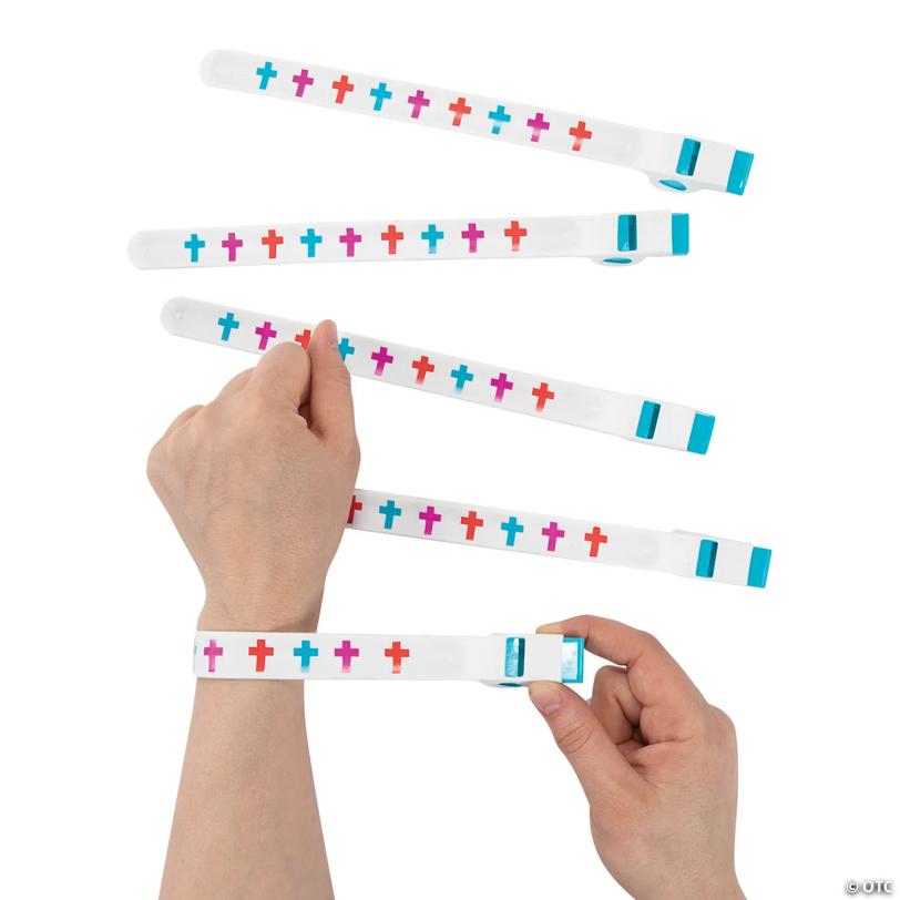 Cross Whistle Slap Bracelets - 12 Pc.