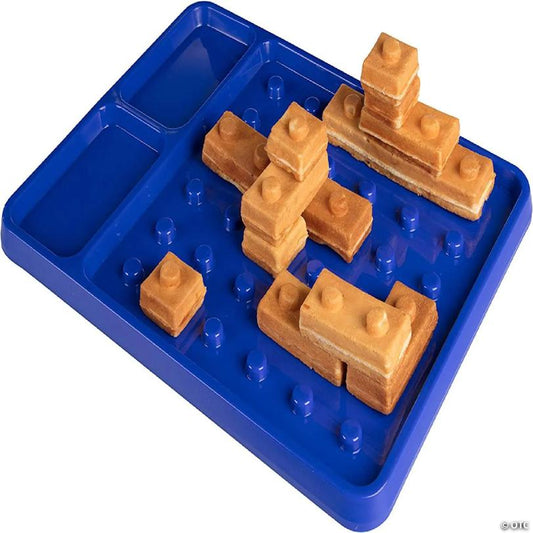 CucinaPro Brick Building Construction Eating Plate - Stack & Build Your Brick-Shaped Waffles on Fun Novelty Plate - as Seen on Kickstarter | USA Decoration®