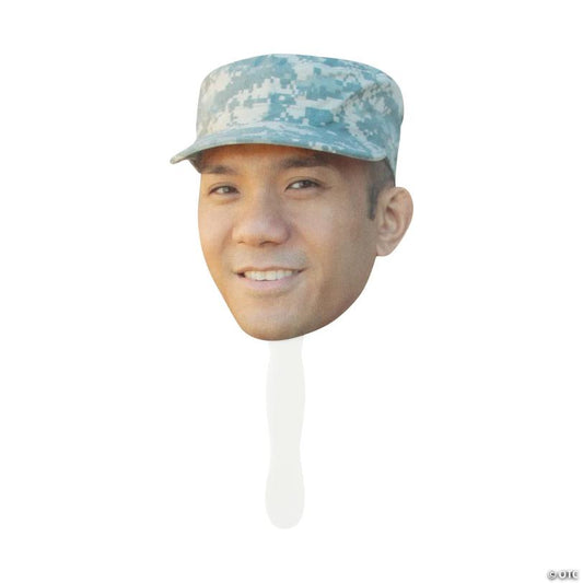 Custom Photo Face Military Hand Fans - 12 Pc.