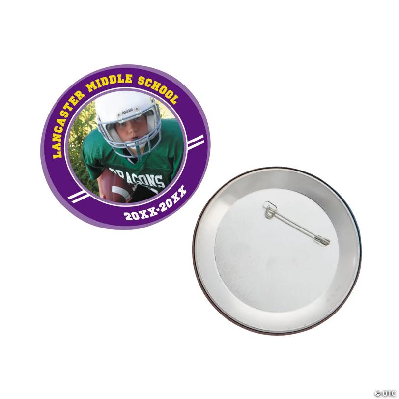 Custom Photo Team Spirit Buttons - 12 Pc. | USA Decoration®