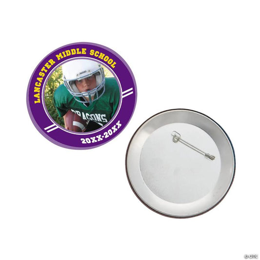 Custom Photo Team Spirit Buttons - 12 Pc. | USA Decoration®