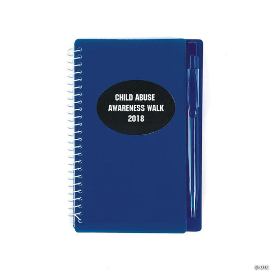 Customizable Blue Spiral Notebooks with Pens - 12 Pc. for School Events | USA Decoration®