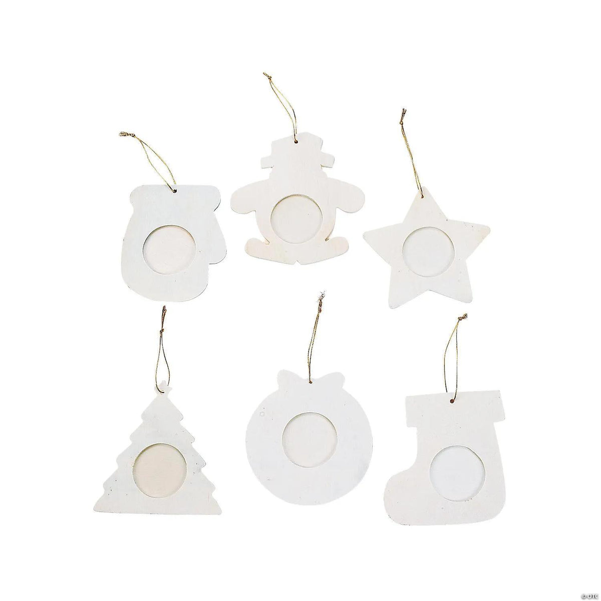 DIY unfinished wood picture frame Christmas ornaments