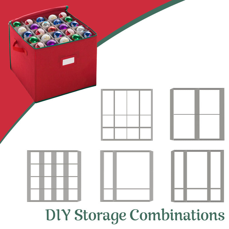 DTX Intl Ornament Storage Box, Red