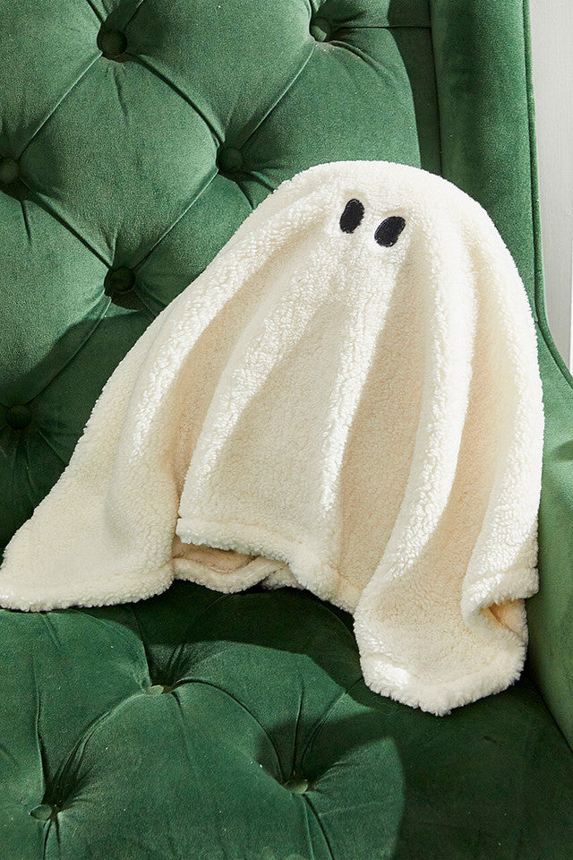 Ghost in a Blanket Pillow with Plush Blanket for Cute and Spooky Halloween Décor