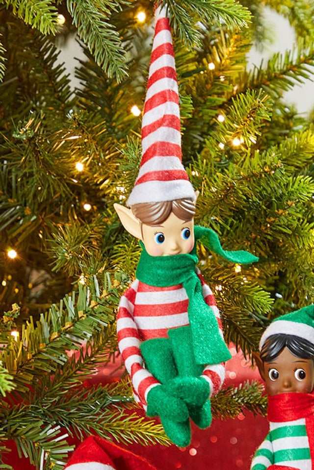 12 Inch Knee Hugger Red Striped Hat Holiday Decoration