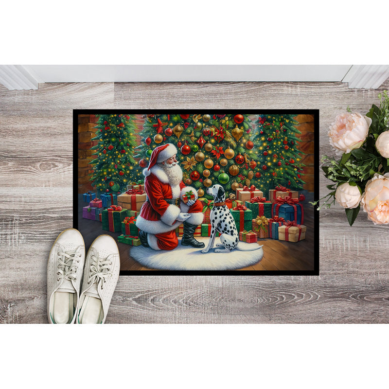 Dalmatian and Santa Claus Doormat