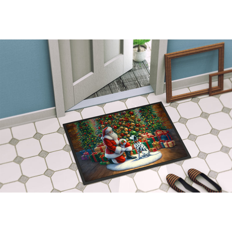 Dalmatian and Santa Claus Doormat