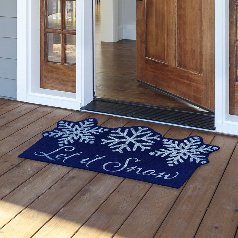 Dancing Snowflakes Coir Doormat