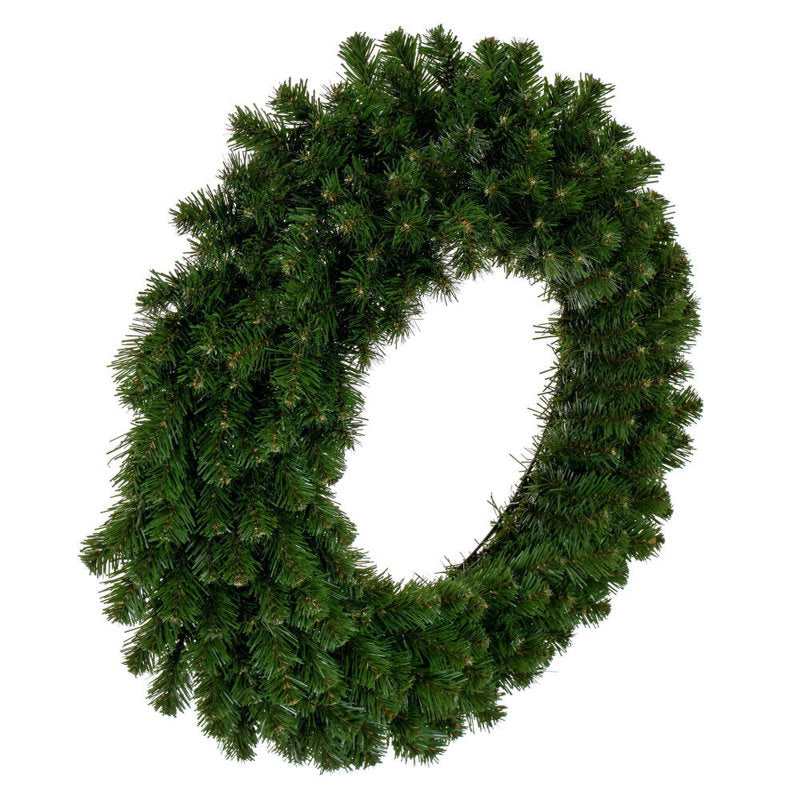 Pre-Lit Fir Christmas Wreath displayed on a front door