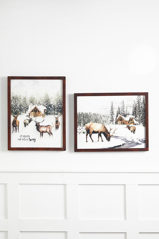 15” x 19” Woodland Scene Wood Wall Art for Home Decor