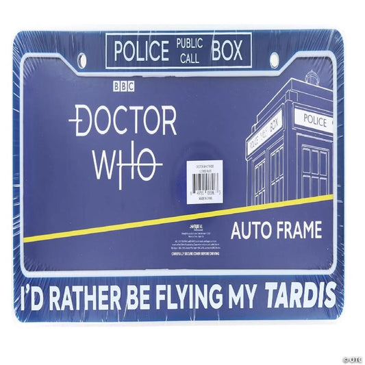Doctor Who "I'd Rather Be Flying My TARDIS" Plastic License Plate Frame | USA Decoration®